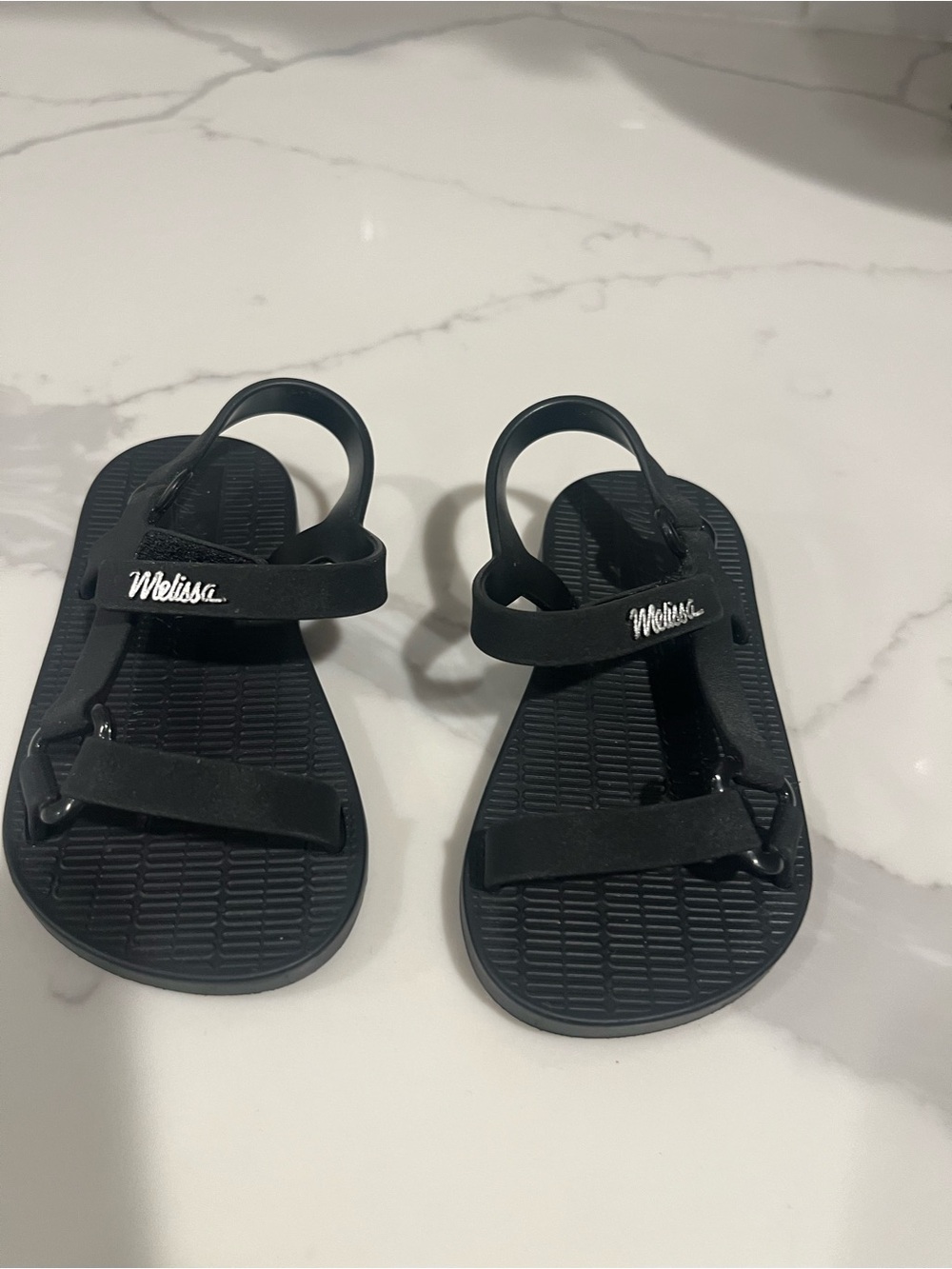 Mini Melissa Black Toddler Sandal, Size 7